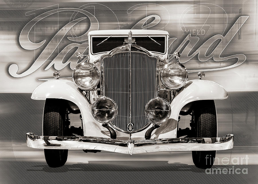 1932 Packard - 5 X 7 Format - Black And White Digital Art by Anthony Ellis