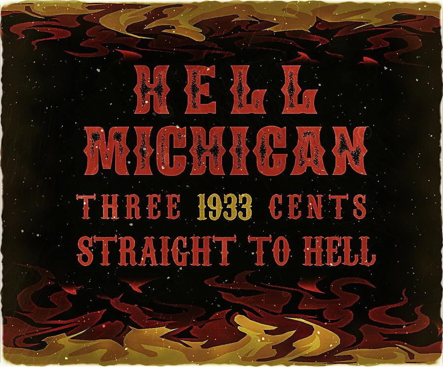 1933 Hell Michigan - 3cts. Postage Post Digital Art by Fred Larucci