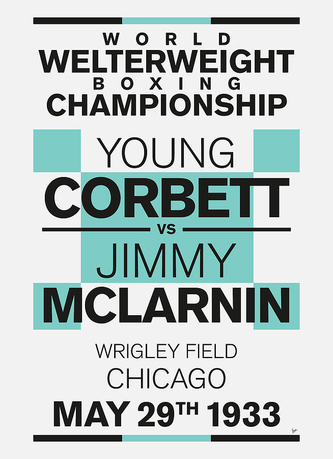 1933 MY Corbett vs McLarnin Minimal Boxing Poster Digital Art by Chungkong Art