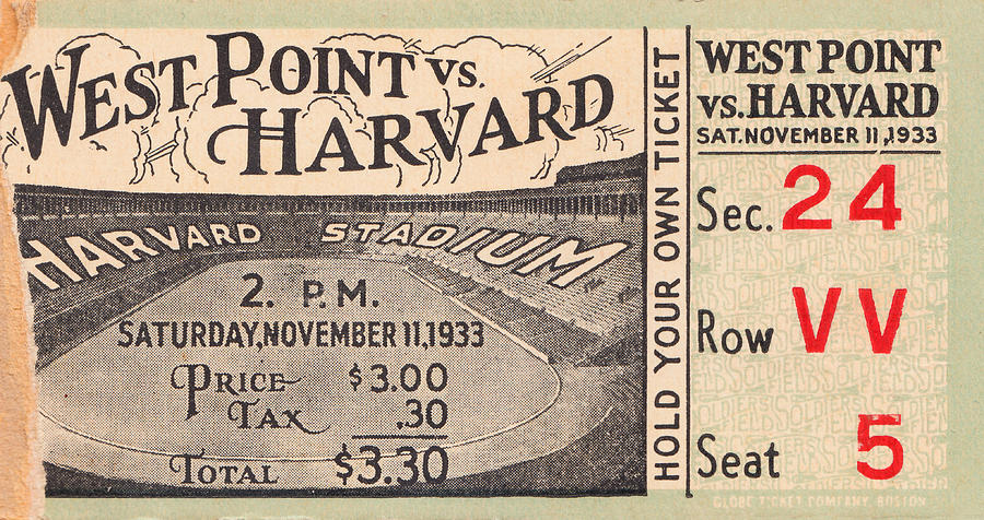 1933 West Point vs. Harvard Mixed Media by Row One Brand