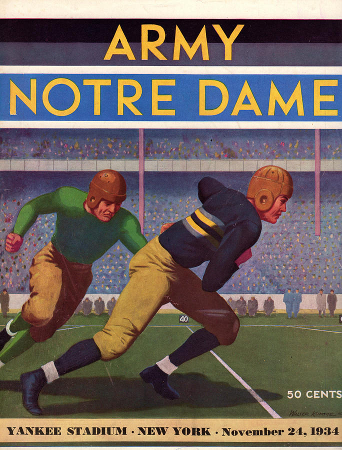 1934 Army vs. Notre Dame Drawing by Row One Brand