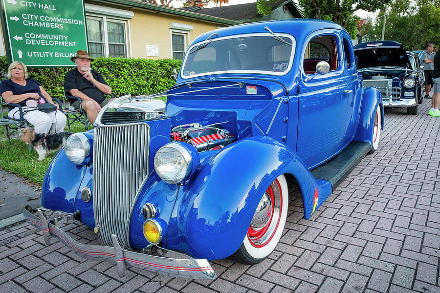 1934 Blue 5 Window Ford Rumble Seat Coupe X167 Photograph by Rich Franco
