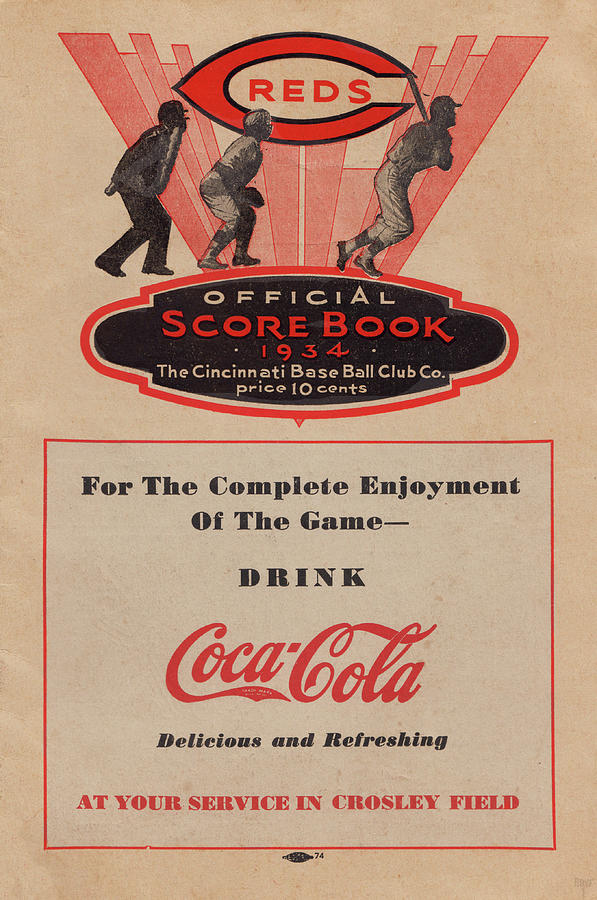 1934 Cincinnati Reds Scorebook Art Mixed Media by Row One Brand