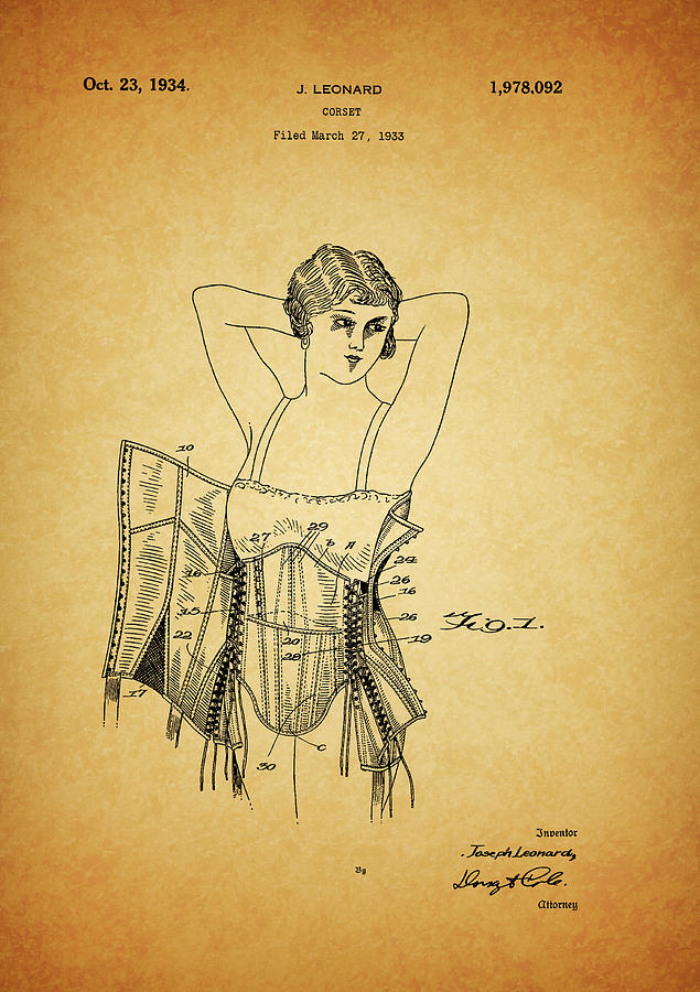 1934 Corset Patent Drawing by Dan Sproul