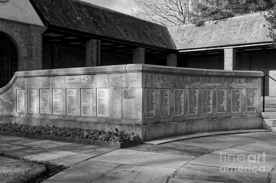 1935-45 memorial wall-Monochrome Photograph by Pics By Tony