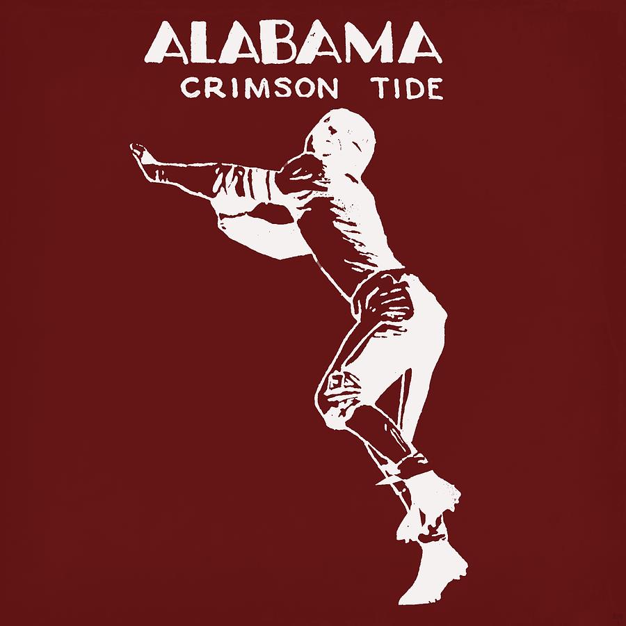 1935 Alabama Crimson Tide Football Art Mixed Media by Row One Brand