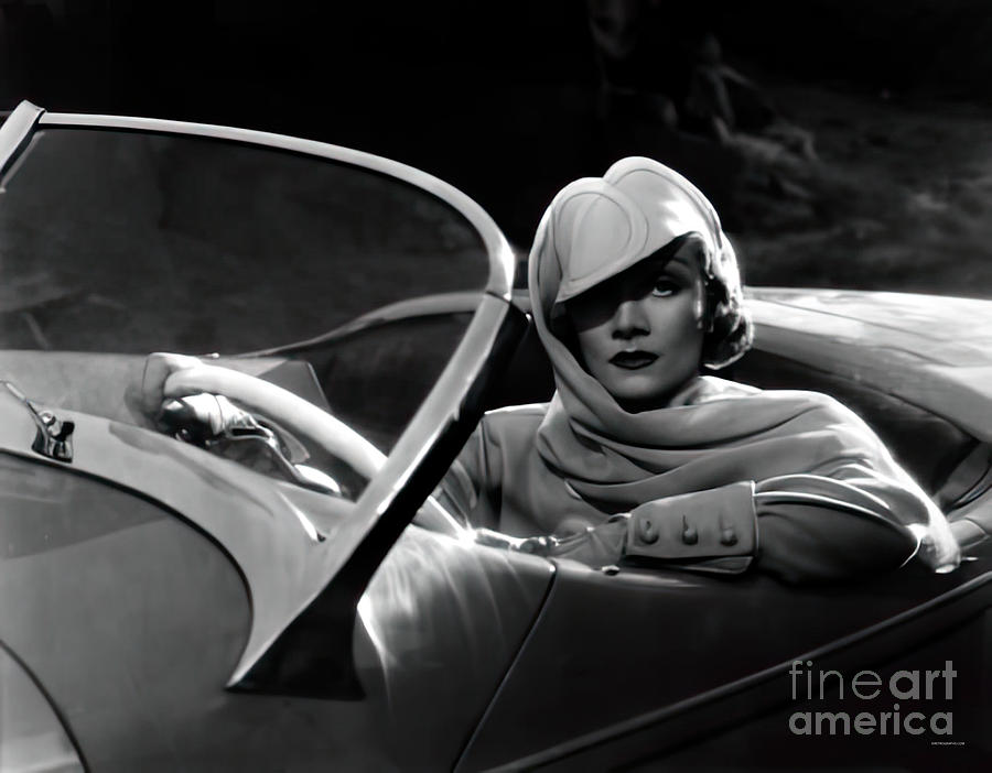 1935 Auburn Speedster with Marlene Dietrich  Photograph by Retrographs