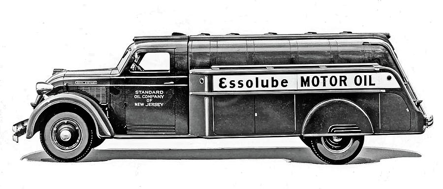 1935 Dodge Airflow Esso Tank Truck Painting by DK Digital