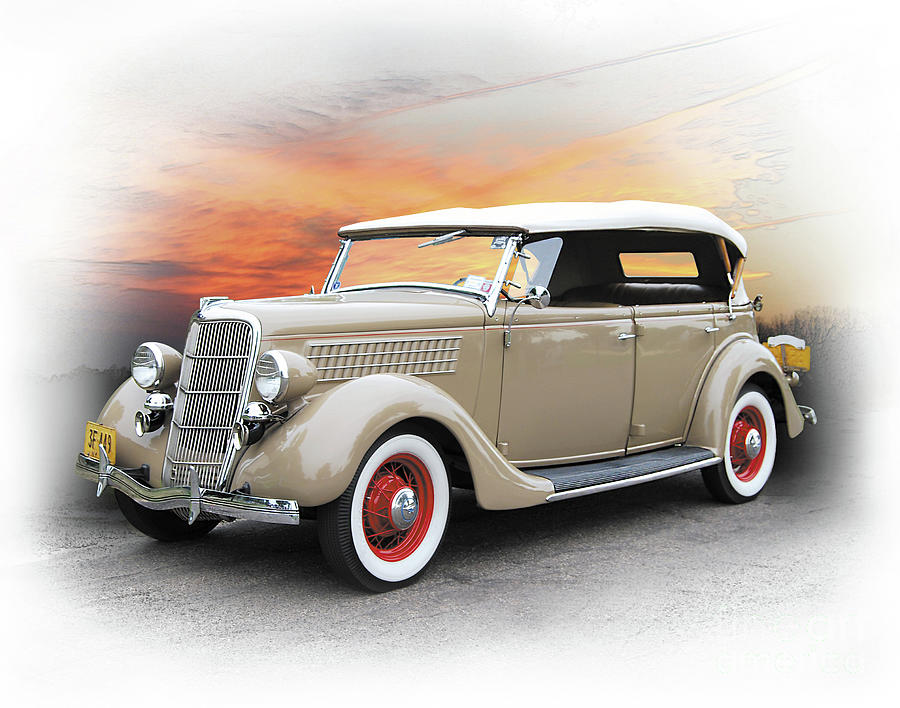 1935 Ford Phaeton, Sunset Photograph by Ron Long