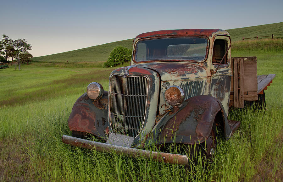 1935 Ford Truck, Rusty Treasure of the Palouse Photograph by Marcy Wielfaert