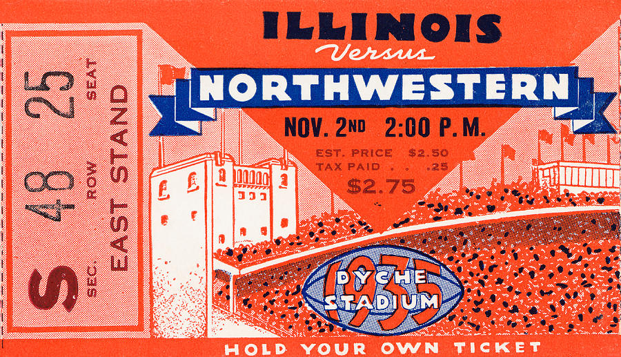 1935 Illinois vs. Northwestern Mixed Media by Row One Brand