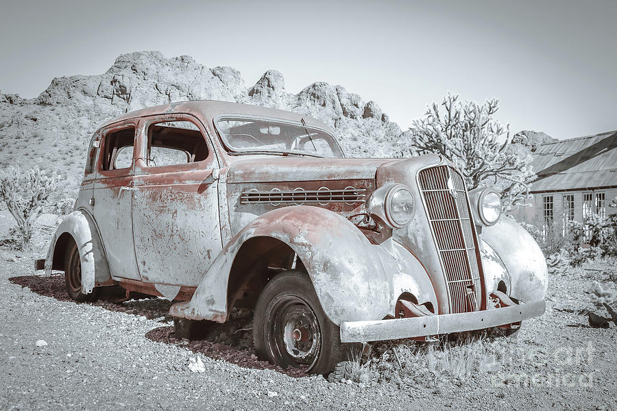 1935 Plymouth sedan selective color Photograph by Darrell Foster