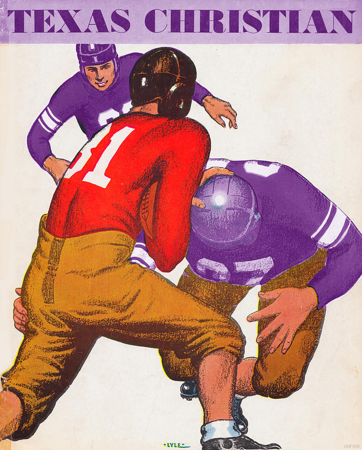 1935 TCU Football Art Mixed Media by Row One Brand
