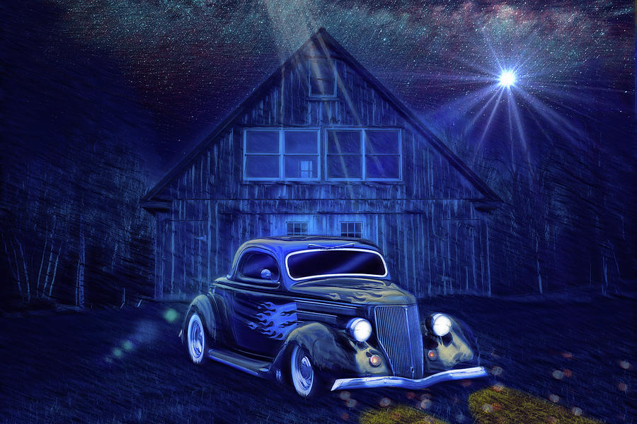 1936 Ford Coupe 3 Window Digital Art by Aaron Berg
