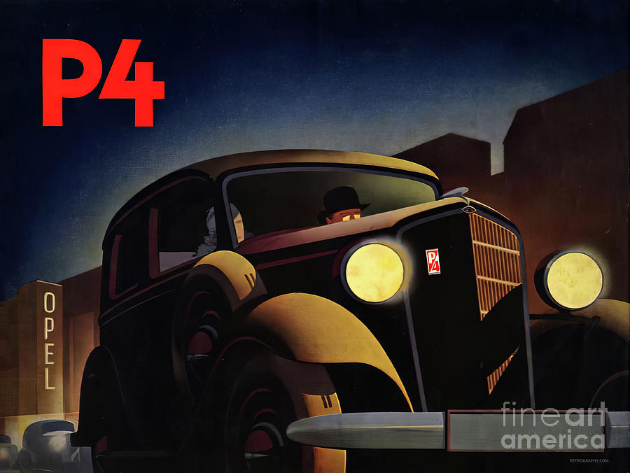 1936 Opel P4 Advertisement Mixed Media by Retrographs