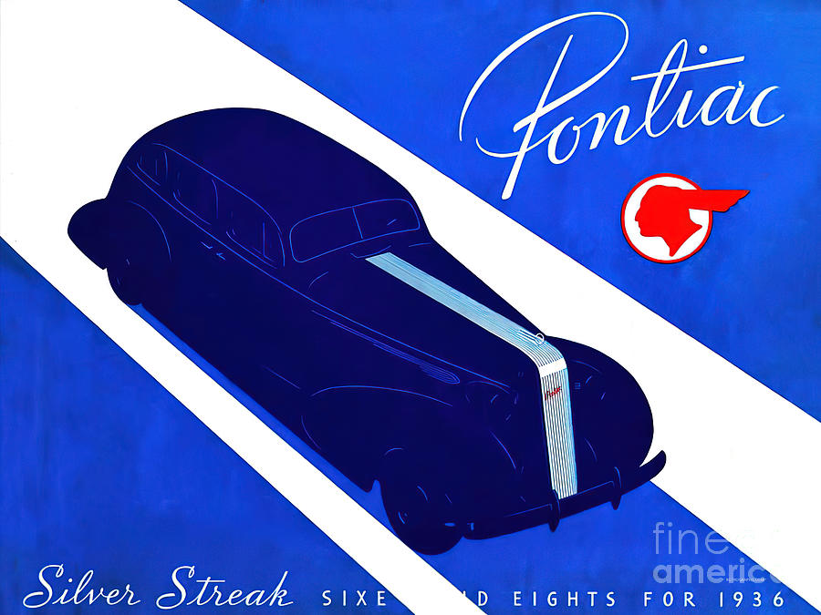 1936 Pontiac Silver Streak advertisement Mixed Media by Retrographs