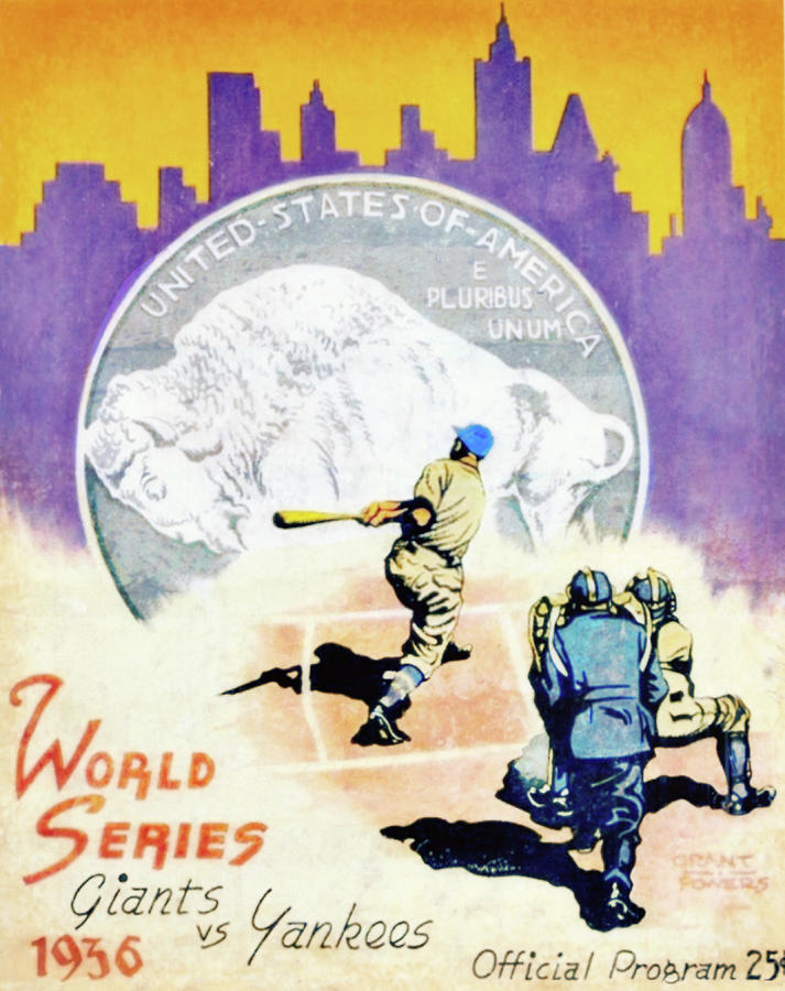 1936 World Series Baseball Program Cover Art Mixed Media by Row One Brand