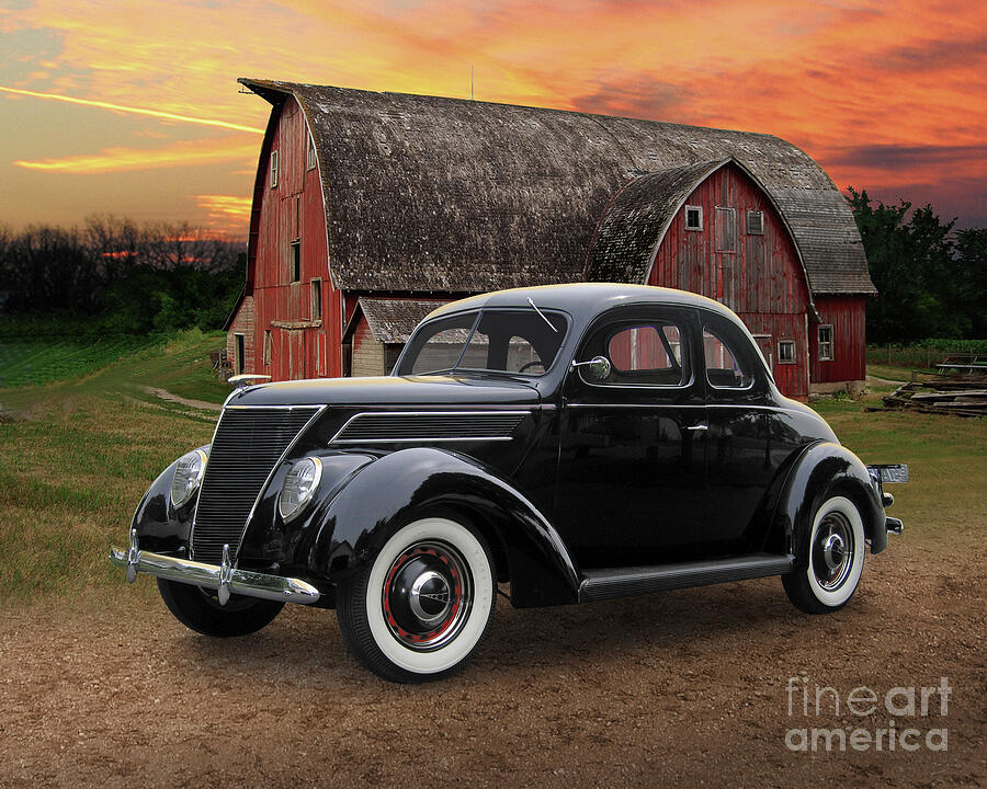 1937 Ford Coupe, Carver County Barn Photograph by Ron Long