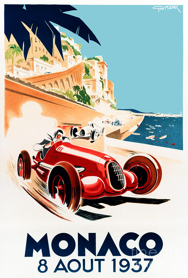 1937 Monaco Racing Poster Photograph by Jon Neidert
