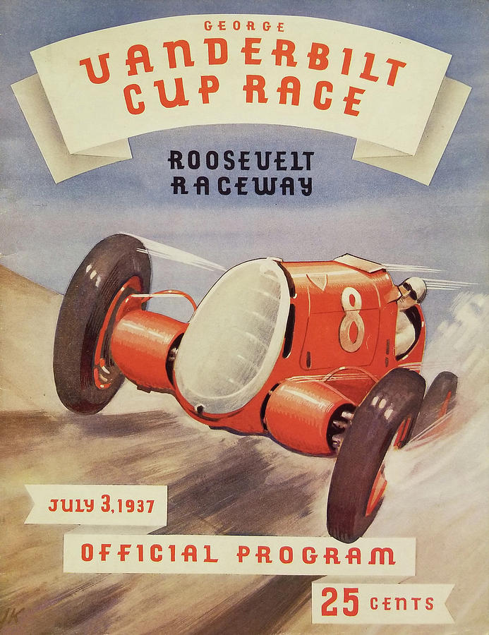 1937 Vanderbilt Cup Race Program Photograph by Retrographs