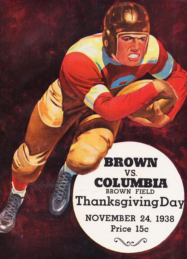 1938 Brown vs. Columbia Football Program Art Mixed Media by Row One Brand