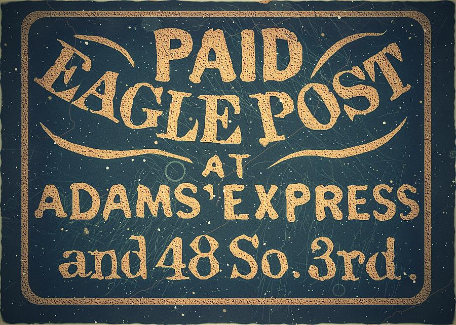 1938 Eagle City Post, Philadelphia, PA - 1ct. - Blueberry - Mail Art Post Digital Art by Fred Larucci