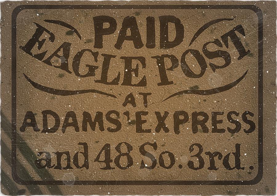 1938 Eagle City Post, Philadelphia, PA. Stamp - 1ct. Dark Clay - Mail Art Post Digital Art by Fred Larucci