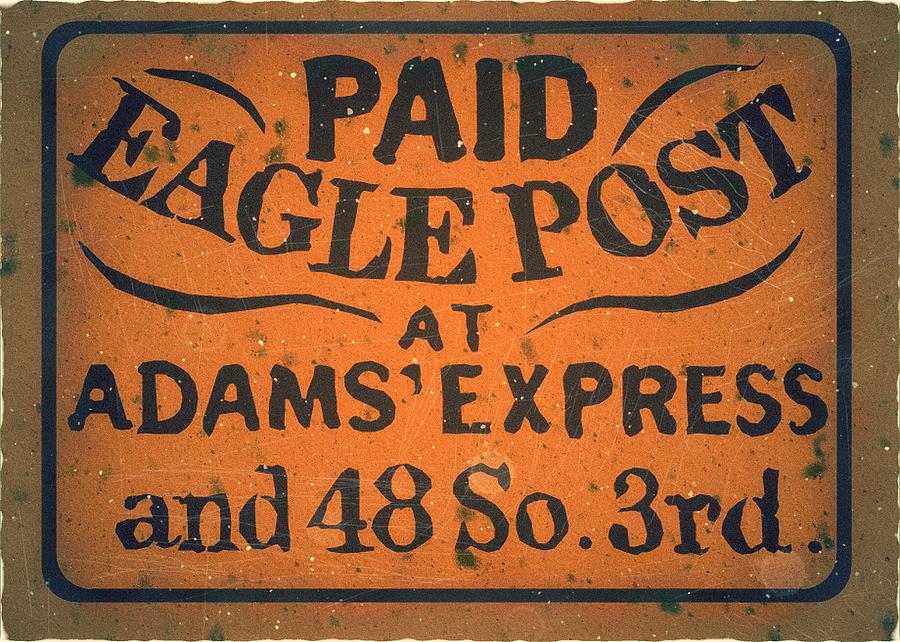 1938 Eagle City Post, Philadelphia, PA. Stamp - 1ct. Pumpkin - Mail Art Post Digital Art by Fred Larucci