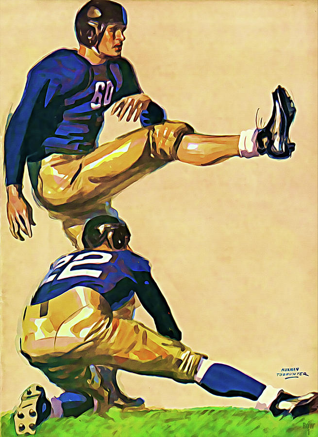 1938 Field Goal Art Mixed Media by Row One Brand
