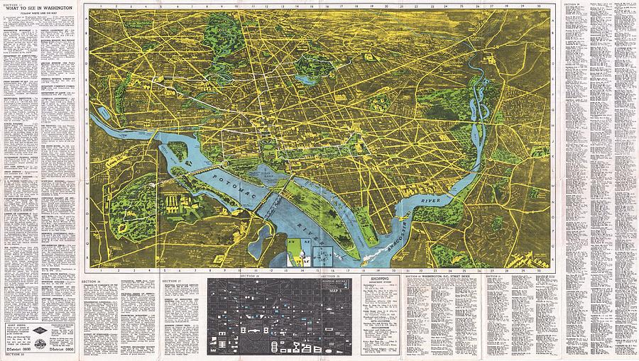 1938 Pictorial Map Of Washington D.c. - Geographicus - Washingtondc-traster-1938 Painting
