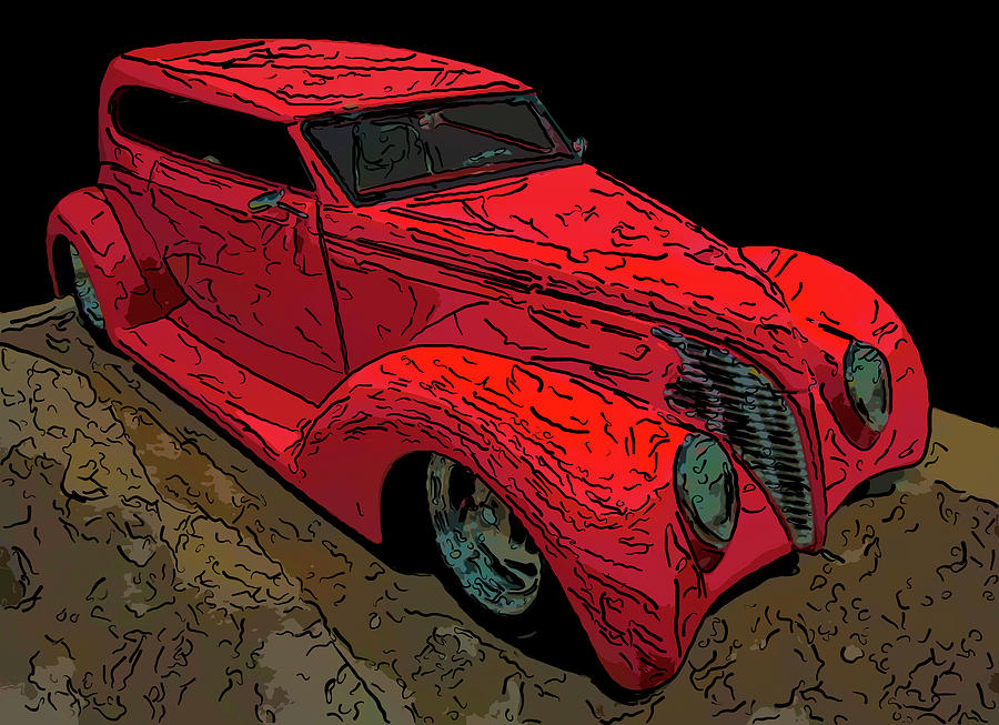 Ford Drawing - 1939 Ford Tudor Hot Rod Digital drawing by Flees Photos