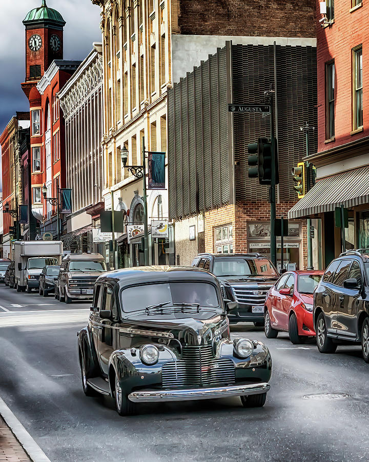 1940 Chevy Downtown Staunton Virginia Photograph by Susan Rissi Tregoning