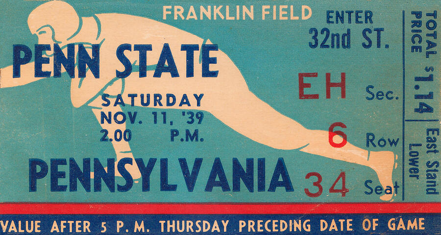 1939 Penn State vs. Penn Mixed Media by Row One Brand