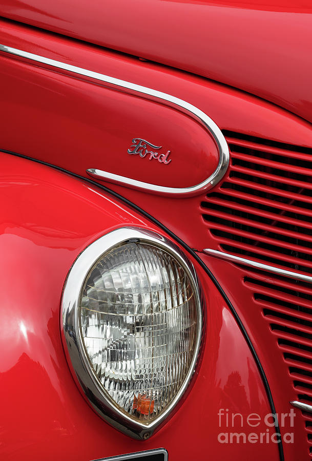 1939 Red Ford Abstract Photograph by Tim Gainey