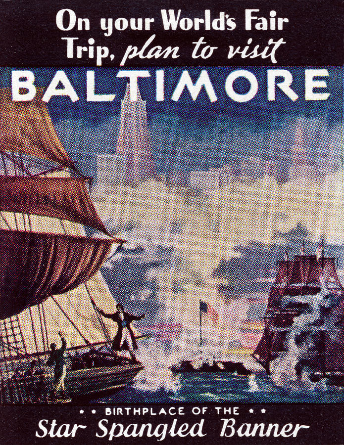 1939 Visit Baltimore Painting By Historic Image Pixels   1939 Visit Baltimore Historic Image 