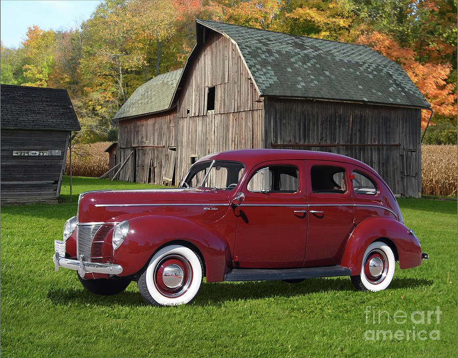 1940 Ford Deluxe Fordor In Indiana Photograph by Ron Long