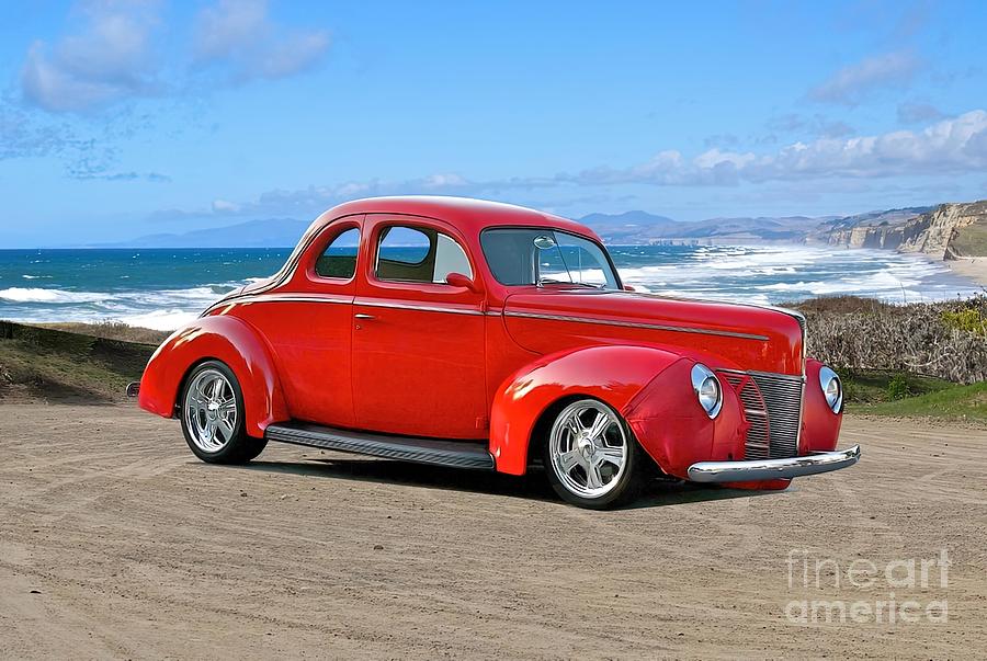 1940 Ford Red Coupe Painting by Karlie Daisy - Pixels