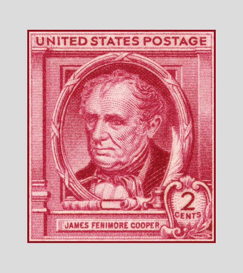 1940 James Fenimore Cooper stamp Digital Art by Greg Joens