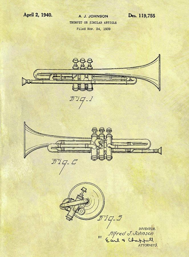 1940 Trumpet Patent Drawing