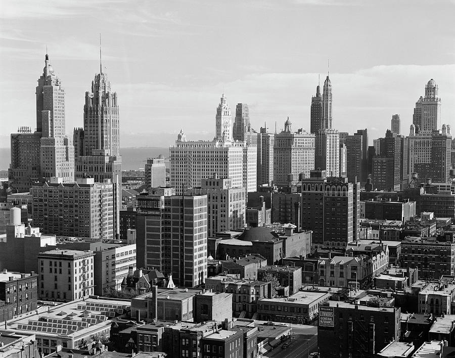 Chicago, Illinois Panoramic City Skyline Poster Decor