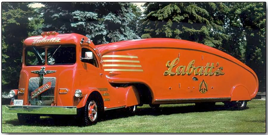 Vintage Photograph - 1940s Labatts truck by Retrographs