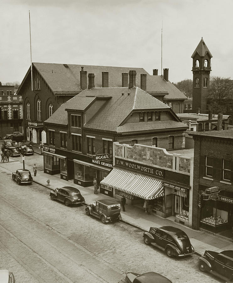 1940s street scene Andover, MA Photograph by Retrographs