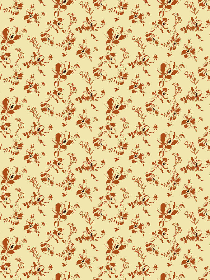 1940s Vintage Tossed Autumn Harvest Floral Pattern Digital Art by Nikita Coulombe