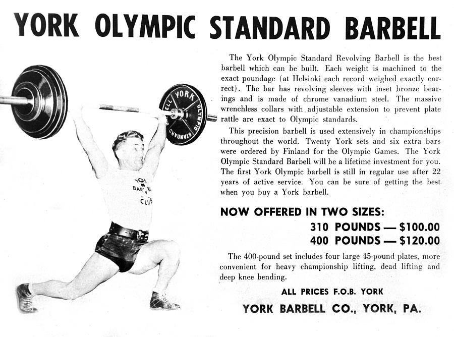 1940s York Olympic standard Barbell add Photograph by David Lee ...