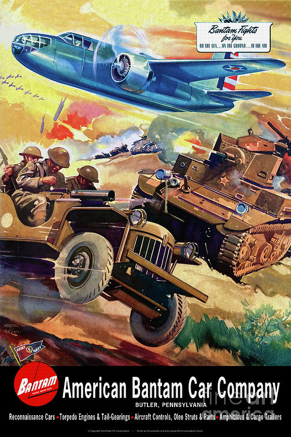 1941 Bantam BRC 60 on Battlefield Mixed Media by Cunningham Studio ...