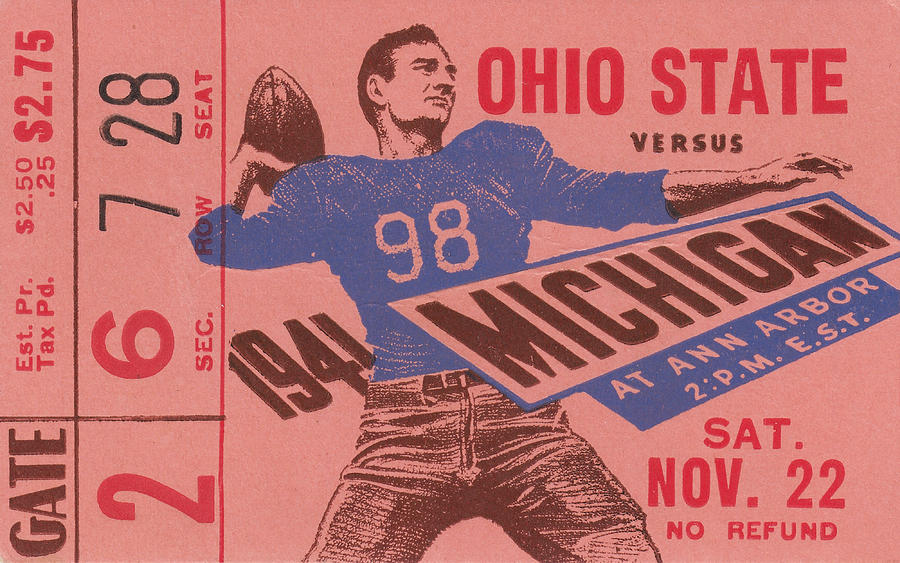 1941 Ohio State vs. Michigan Drawing by Row One Brand