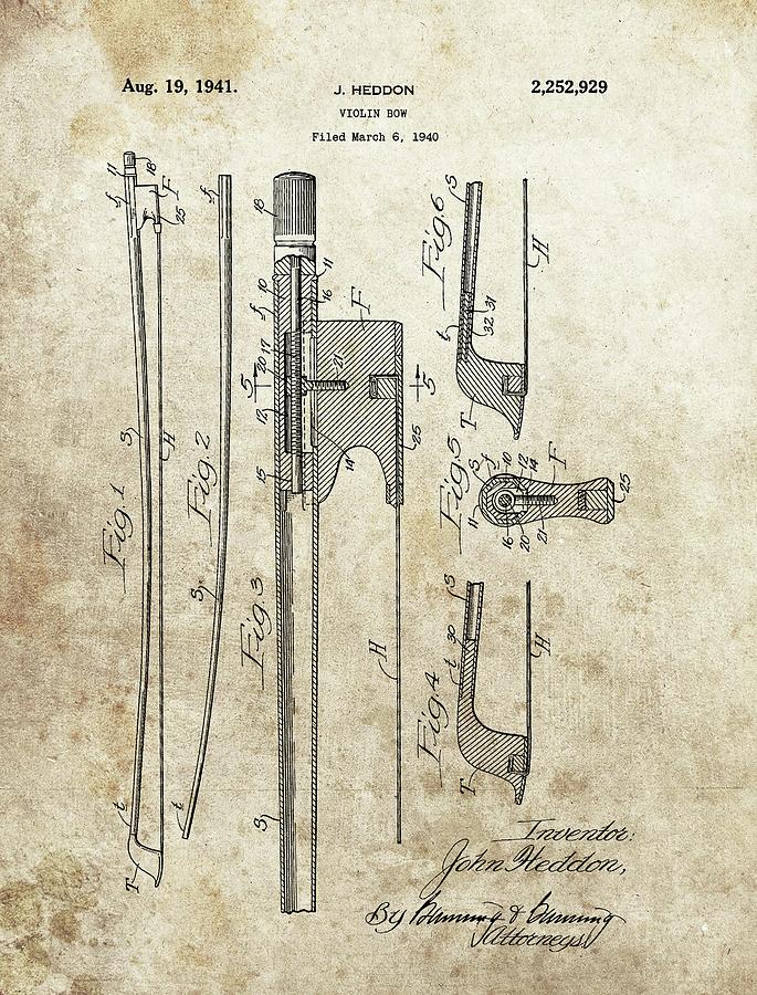 1941 Violin Bow Patent Drawing