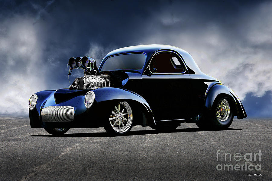 1941 Willys Blown n Blue Coupe Photograph by Dave Koontz