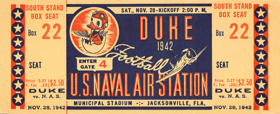 1942 Naval Air Station vs. Duke Mixed Media by Row One Brand