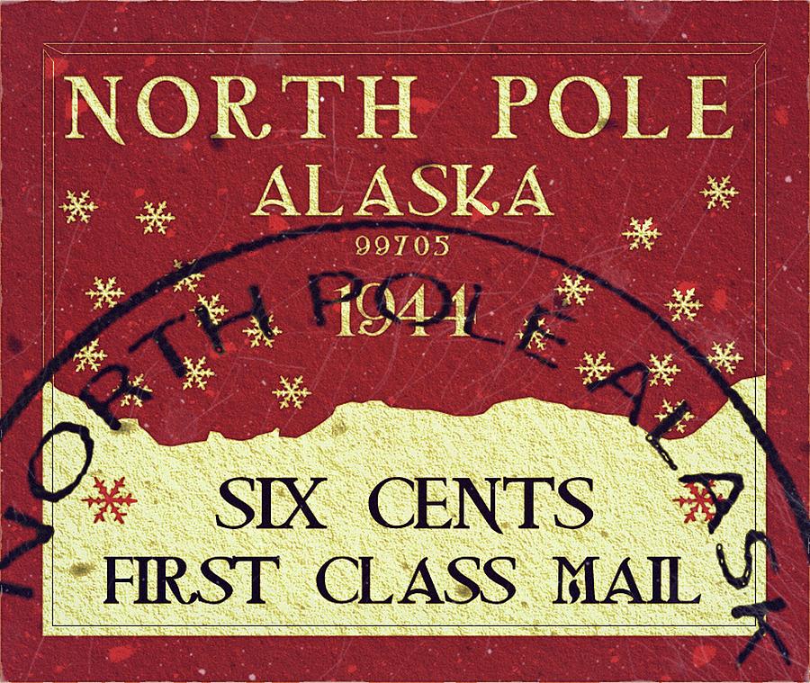 1944 North Pole, Alaska - First Class Mail - 6cts. Lake Edition with North Pole PM - Mail Art Post Digital Art by Fred Larucci